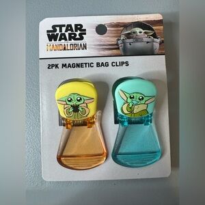 Star Wars the mandalorian Grogu Magnetic Bag Clips - Yellow & Teal 2 pack